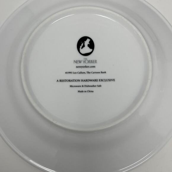 The New Yorker Cheese Plates Restoration Hardware Set of 6 Cartoon Salad Wine - Picture 4 of 16